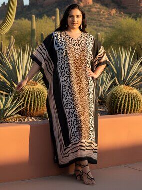 Summer Beach Cover Up Caftan Dress Plus Size Loose Maxi Dresses for Women